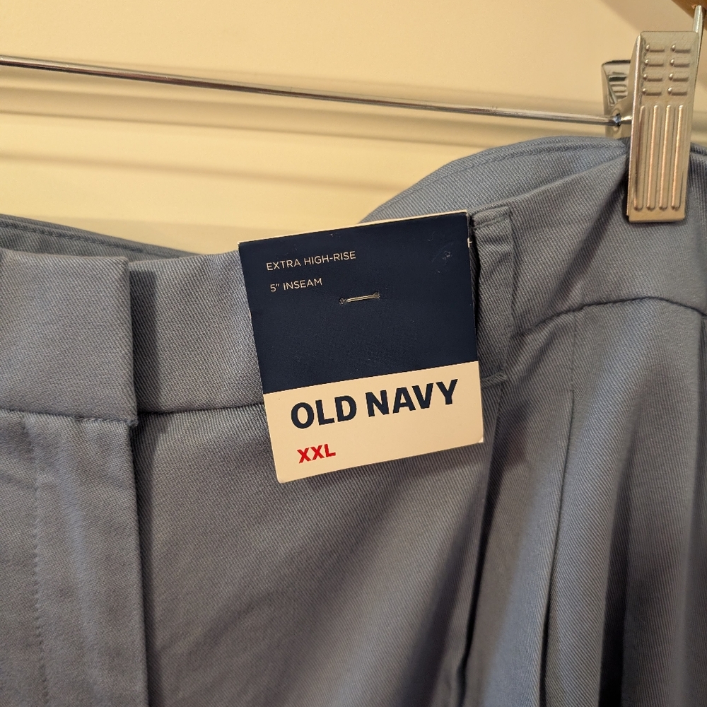 OLD NAVY Shorts in Light Blue Pleat Front High Rise 5 in Inseam Plus Size XXL - Picture 3 of 13